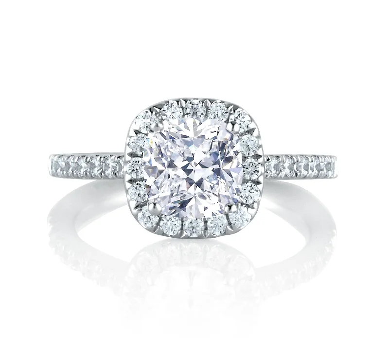 engagement-heart-platinum-ring-18K White Gold Diamond Semi-Mount Engagement Halo Ring by A.JAFFE