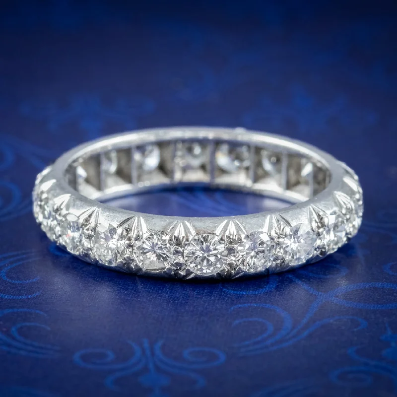 ladies-luxury-diamond-rings-Antique Edwardian Diamond Full Eternity Ring 3ct Total