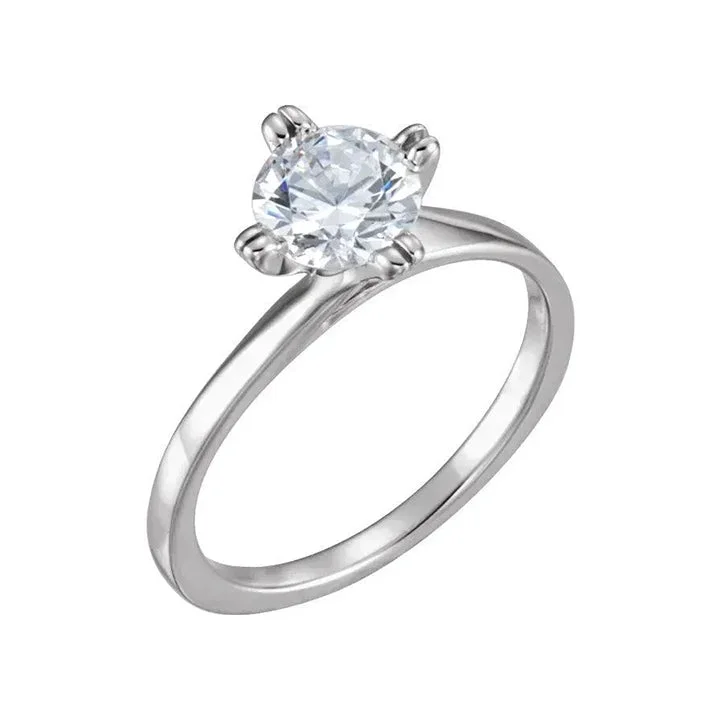 engagement-princess-cut-pearl-ring-GWENDOLYN Lab Diamond Engagement Ring in Platinum