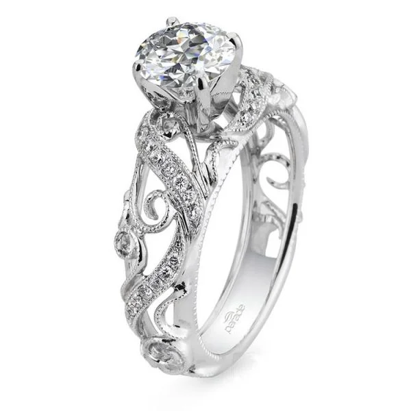 engagement-marquise-cut-platinum-ring-18k White Gold Antique Inspired Diamond Engagement Ring by Parade Designs