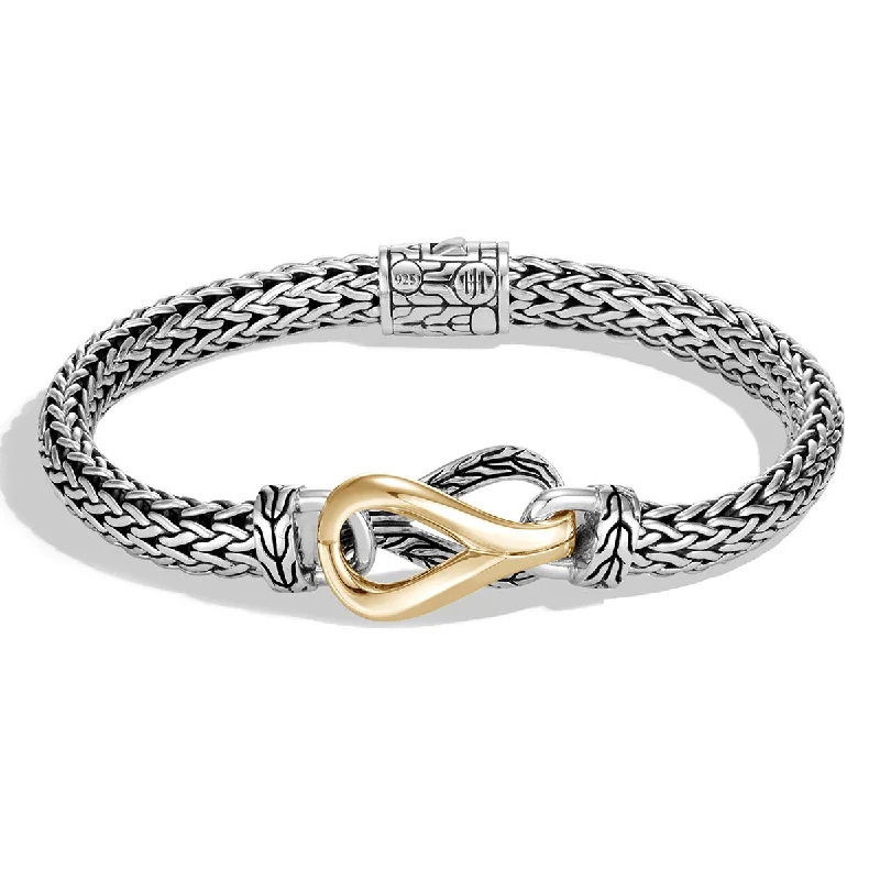 Ladies bracelets thick bands -Asli Classic Chain Link 18K Gold and Silver Small Chain Bracelet