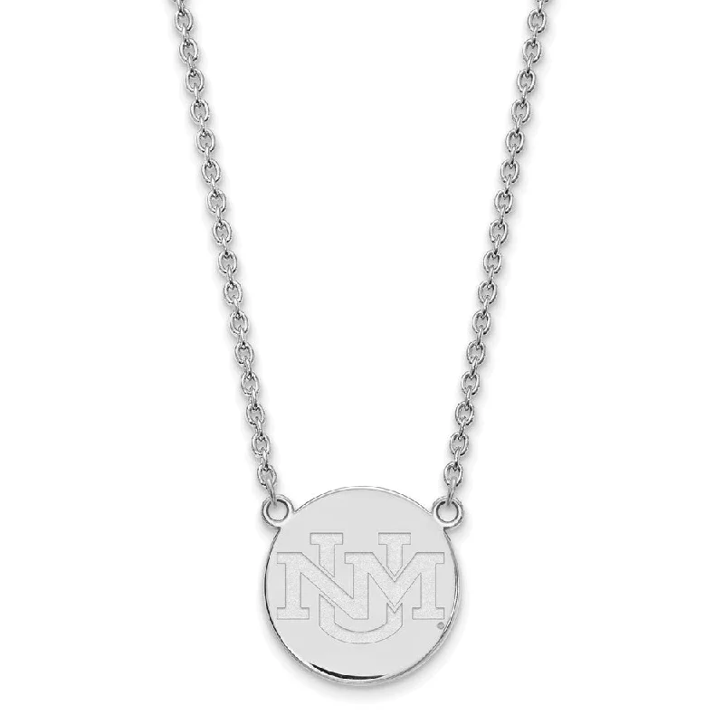 Ladies necklaces with jaw charms -14k White Gold U of New Mexico Large Pendant Necklace