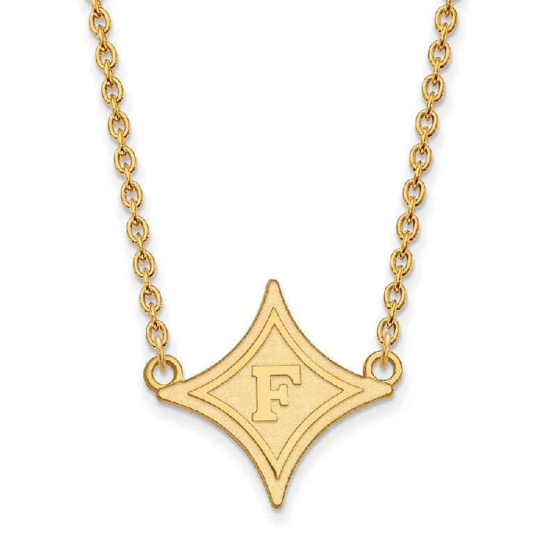 Ladies necklaces for autumn glow -14k Yellow Gold Furman U Large Pendant Necklace