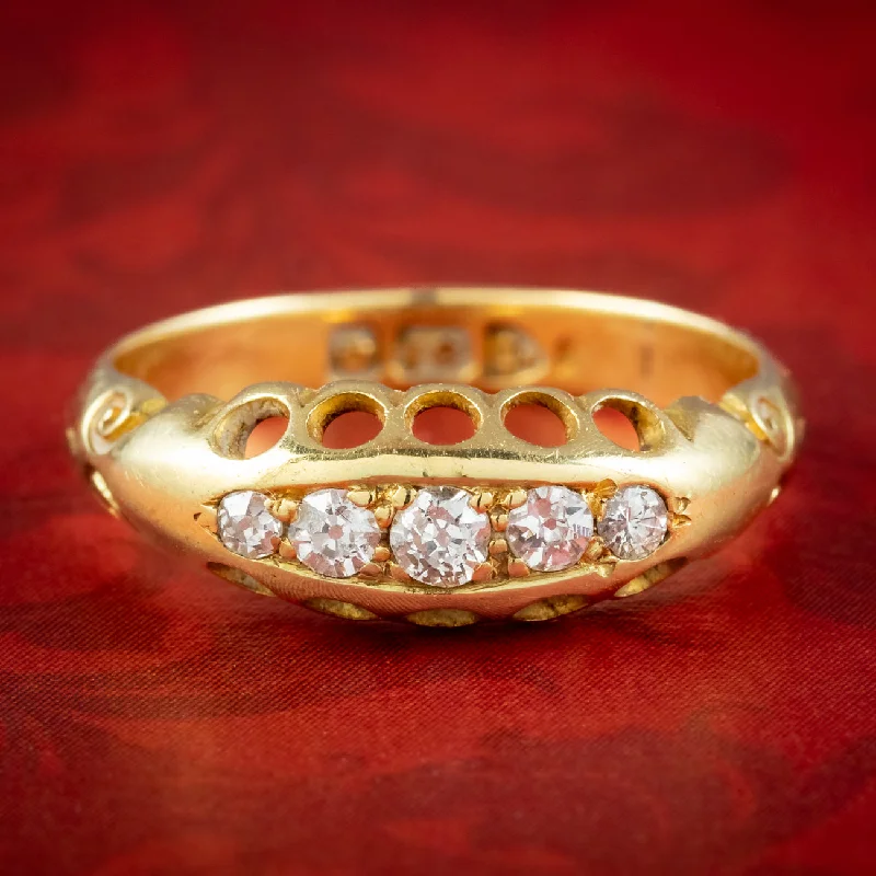 ladies-ruby-eternity-rings-Antique Victorian Diamond Five Stone Ring