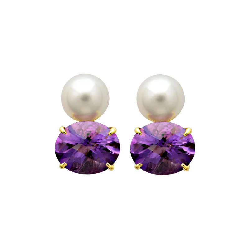 ladies-ethnic-diamond-earrings-Earrings-Amethyst and South Sea Pearl