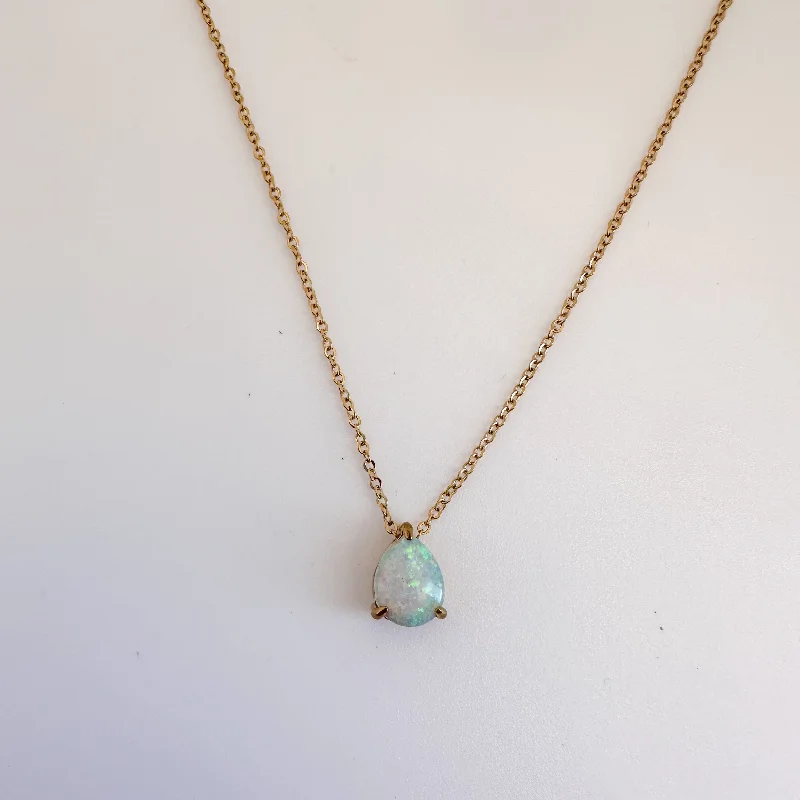 Ladies necklaces with sky larimar -Opal Drip Necklace