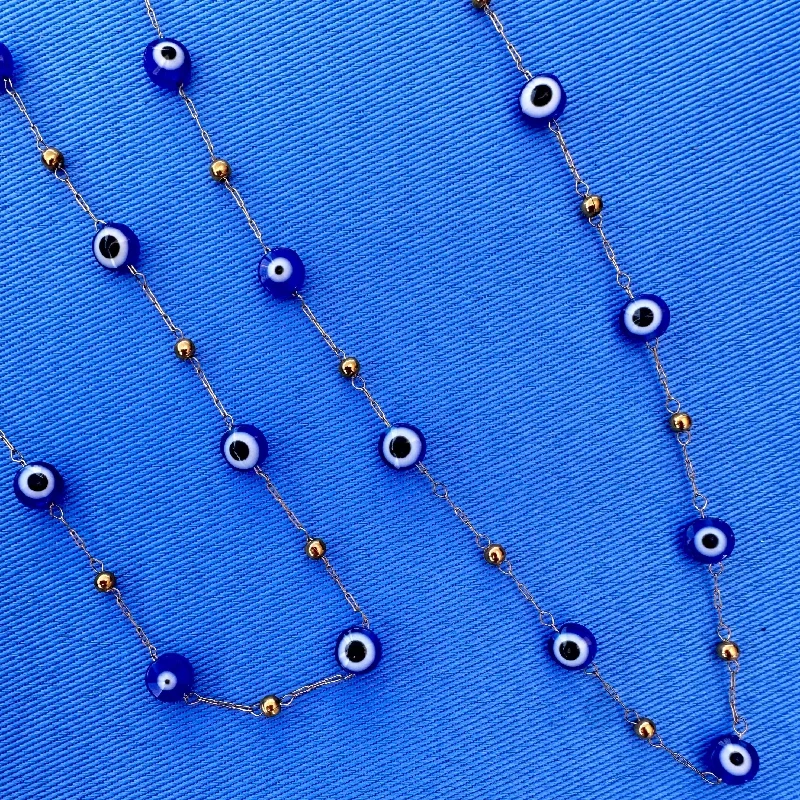 Ladies necklaces for festival vibes -Evil Eye Station Necklace