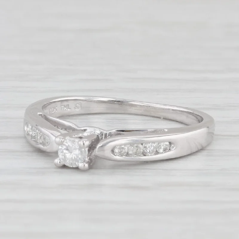 engagement-affordable-rose-gold-ring-0.19ctw Round Diamond Engagement Ring 10k White Gold Size 6