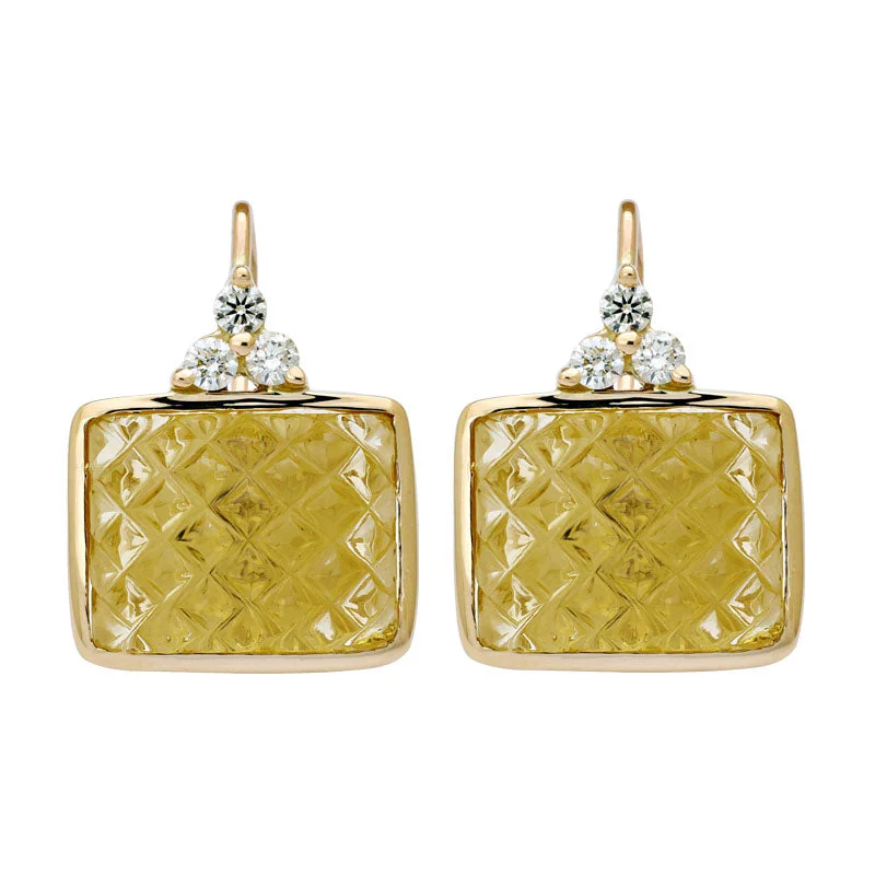 ladies-affordable-silver-earrings-Earrings-Lemon Quartz and Diamond