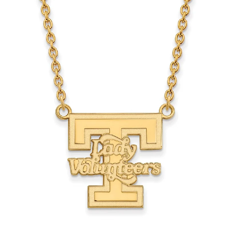 Ladies necklaces for doctors -14k Yellow Gold U of Tennessee Large Lady Volunteers Pendant Necklace