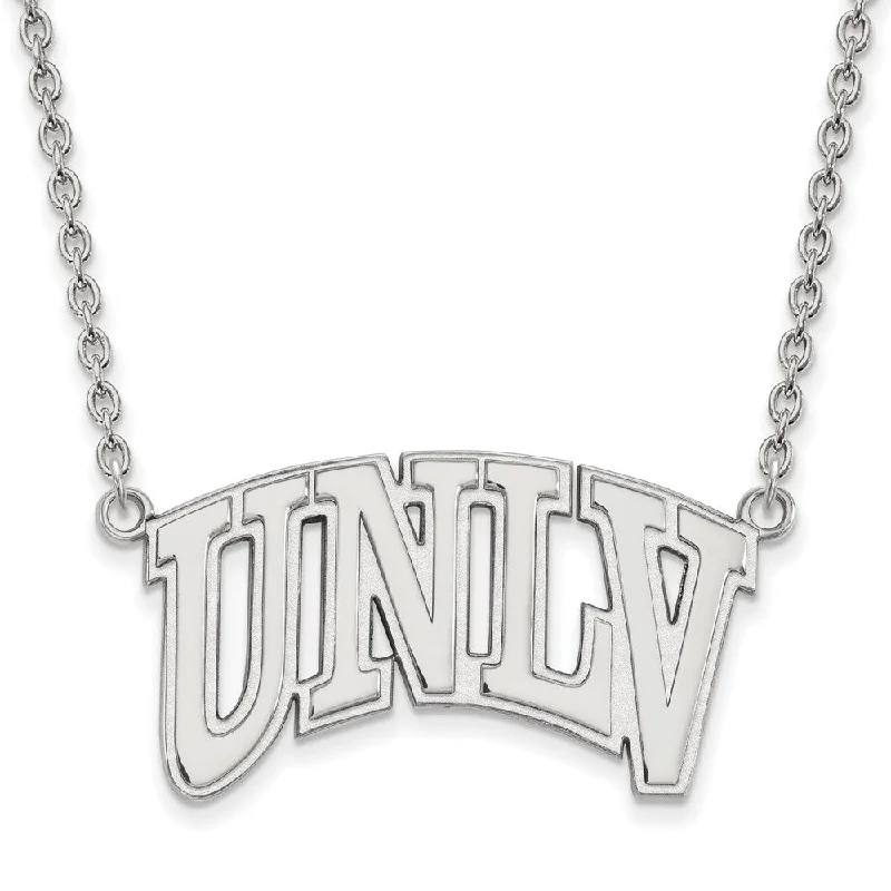 Ladies necklaces for chic ensembles -14k White Gold U of Nevada Las Vegas Large Pendant Necklace