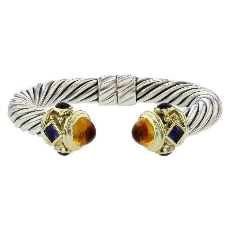 Ladies bracelets for craft lovers -David Yurman Renaissance Bracelet in 18K Gold with Citrine and Iolite