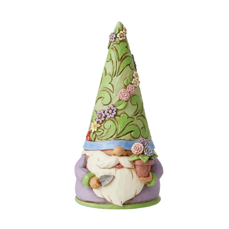 ladies-rose-gold-unique-rings-Jim Shore Heartwood Creek Spring Gnome Figurine