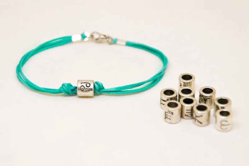 Ladies bracelets crafted elegance -Zodiac signs bracelet, cancer sign for men, turquoise cord, birthday gift for him