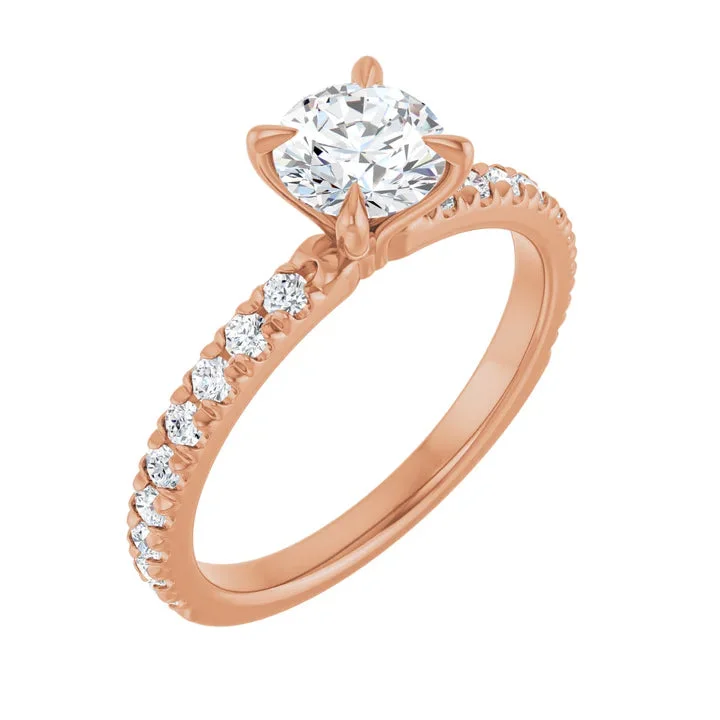 engagement-white-gold-channel-ring-AMELIA 18K Rose Gold Round Lab Grown Diamond French-Set Engagement Ring