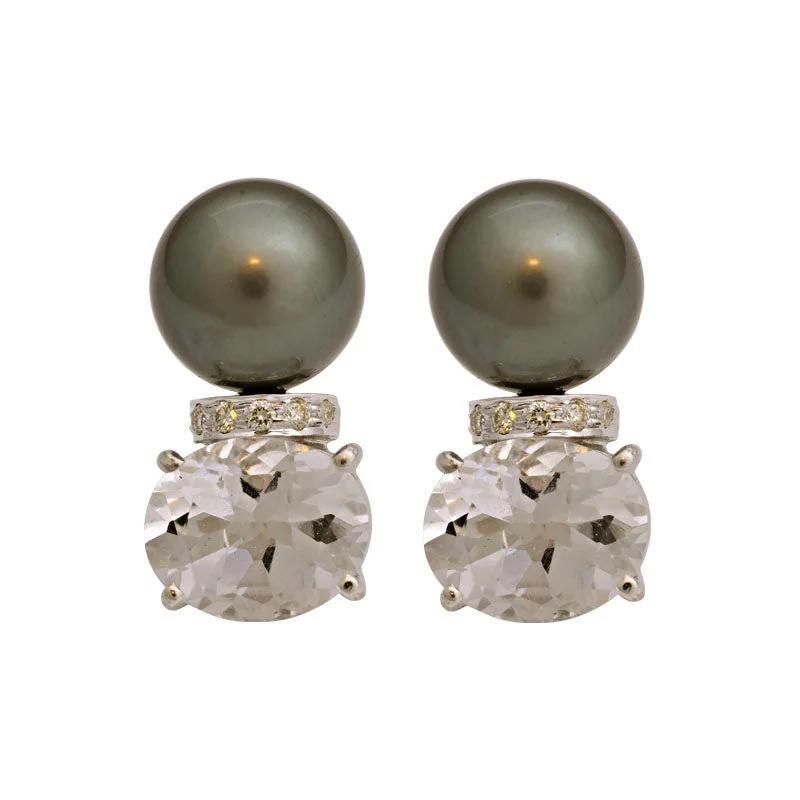 ladies-everyday-silver-earrings-Earrings-Crystal, South Sea Pearl and Diamond