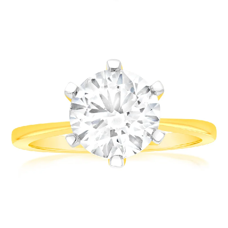 engagement-luxury-silver-ring-Luminesce Lab Grown 3 Carat Certified Engagement Ring in 18ct Yellow Gold