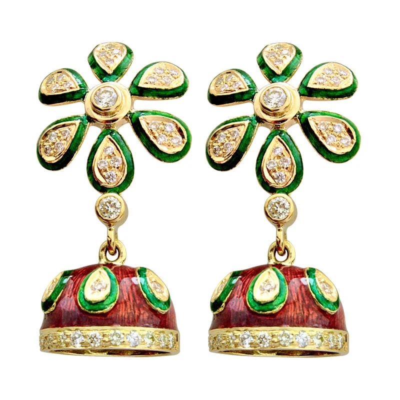 ladies-star-chandelier-earrings-Earrings-Diamond (Enamel)