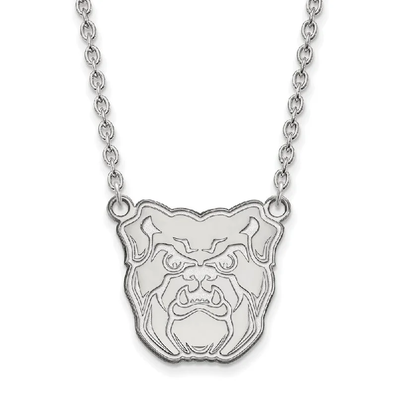 Ladies necklaces modern strands -Sterling Silver Butler U Large Mascot Pendant Necklace