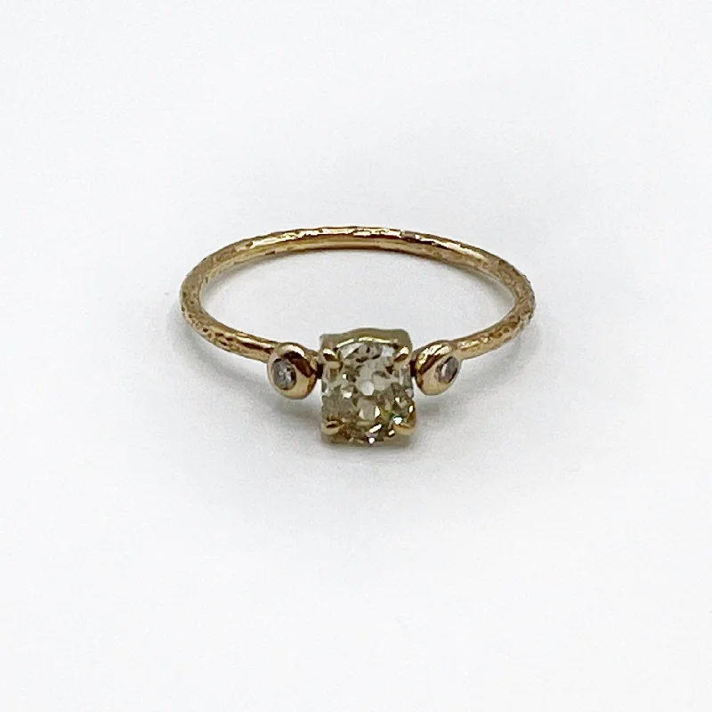 engagement-diamond-channel-ring-Champagne Oval Diamond Engagement  Ring