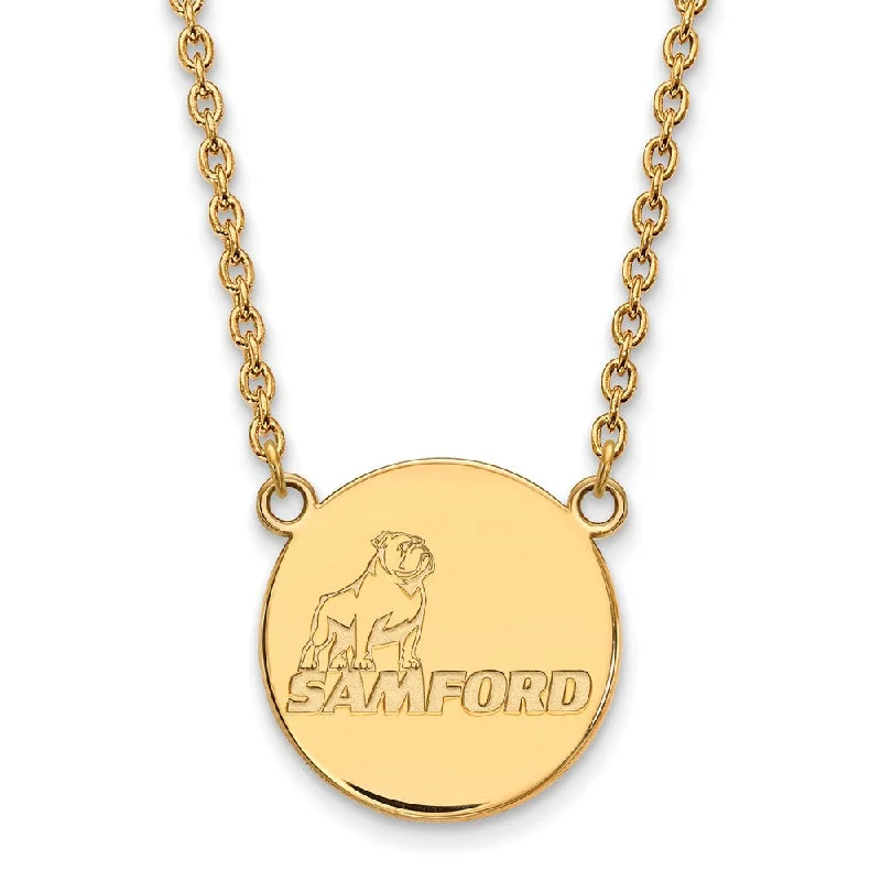 Ladies necklaces for wedding guests -10k Yellow Gold Samford U Large Pendant Necklace