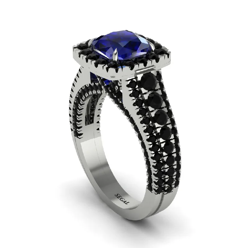 engagement-oval-diamond-ring-Cushion Cut Sapphire Eternal Splendor Engagement Ring - Lorelei No. 45