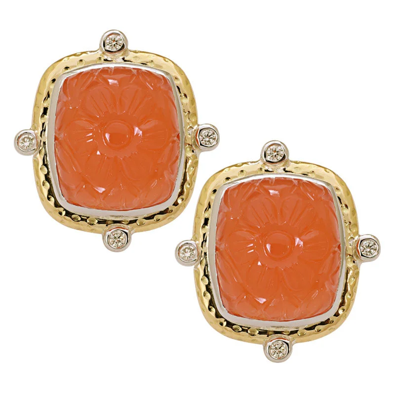 ladies-party-diamond-earrings-Earrings-Cornelian and Diamond