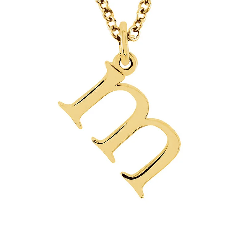 Ladies necklaces for entrepreneurs -The Abbey Lower Case Initial 'm' Necklace in 14k Yellow Gold, 16 Inch