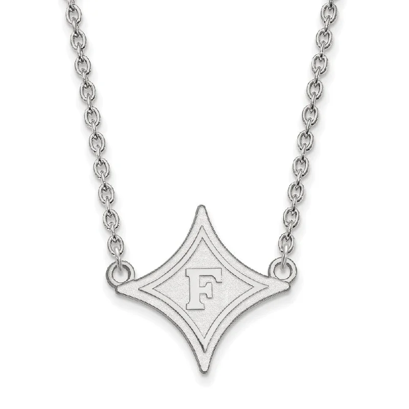 Ladies necklaces unique elegance -14k White Gold Furman U Large Pendant Necklace