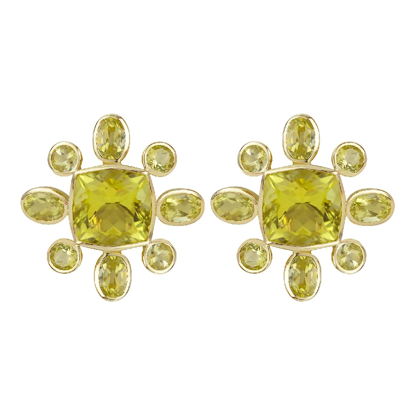 ladies-classic-bar-earrings-Earrings - Lemon Quartz