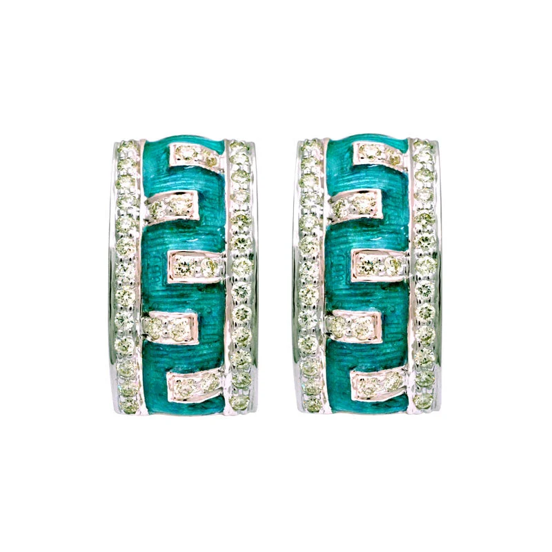 ladies-ethnic-silver-earrings-Earrings-Diamond (Enamel)