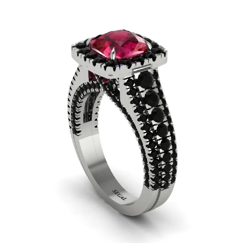 engagement-pearl-unique-ring-Cushion Cut Ruby Eternal Splendor Engagement Ring - Lorelei No. 42