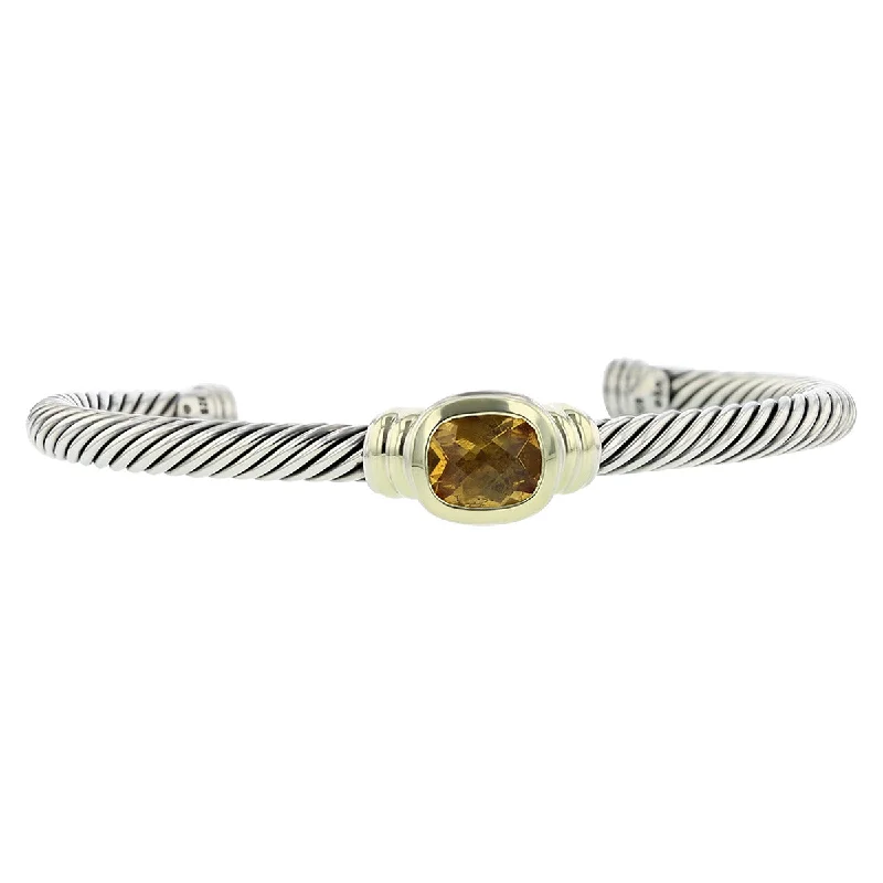 Ladies bracelets stylish flair -David Yurman Citrine Cable Classic Cuff Bracelet