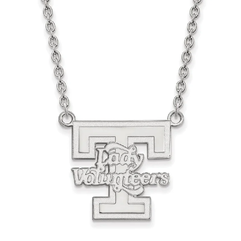 Ladies necklaces with velvet strands -14k White Gold U of Tennessee Large Lady Volunteers Pendant Necklace