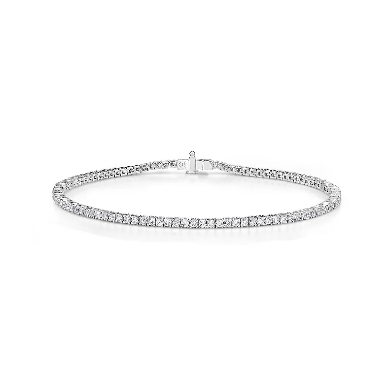 Ladies bracelets refined profile -Diamond Line Tennis Bracelet