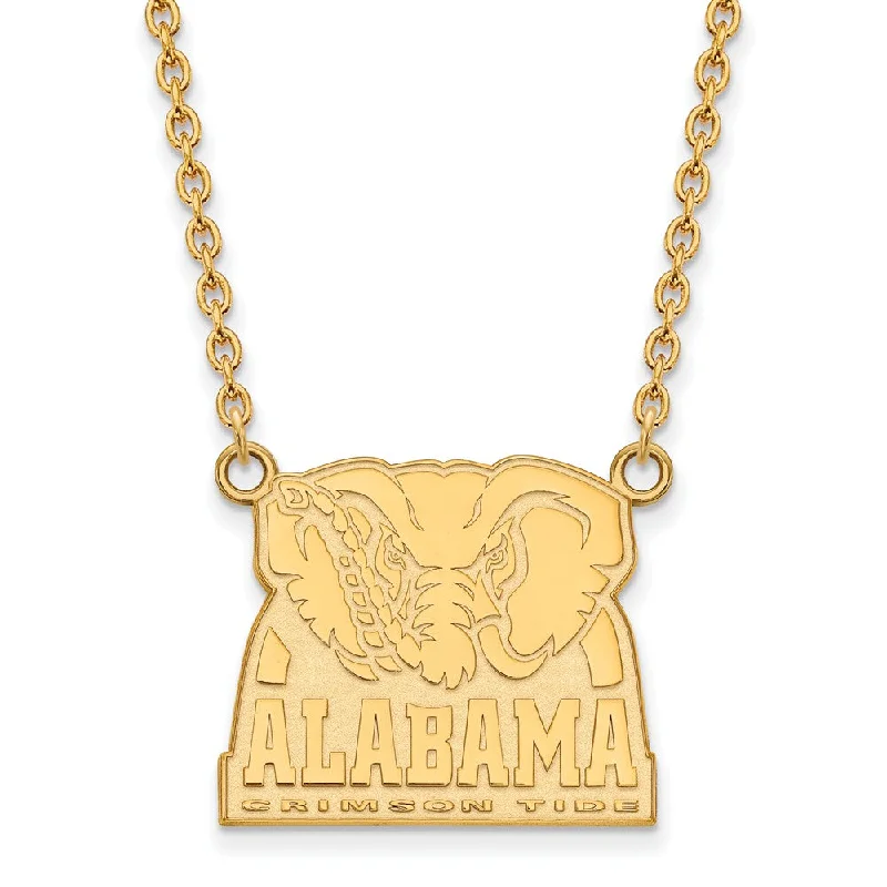 Ladies necklaces nickel-free metal -10k Yellow Gold U of Alabama Large Pendant Necklace