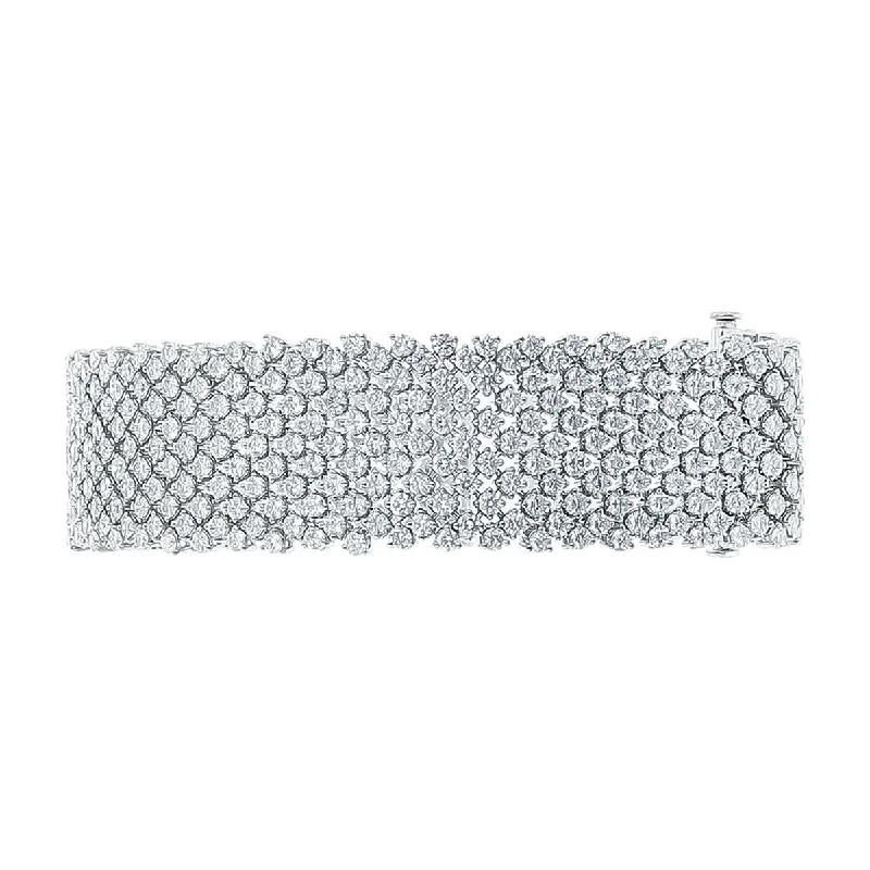 Ladies bracelets with sage aventurine -25.49 Carat Diamond 18K White Gold Bracelet