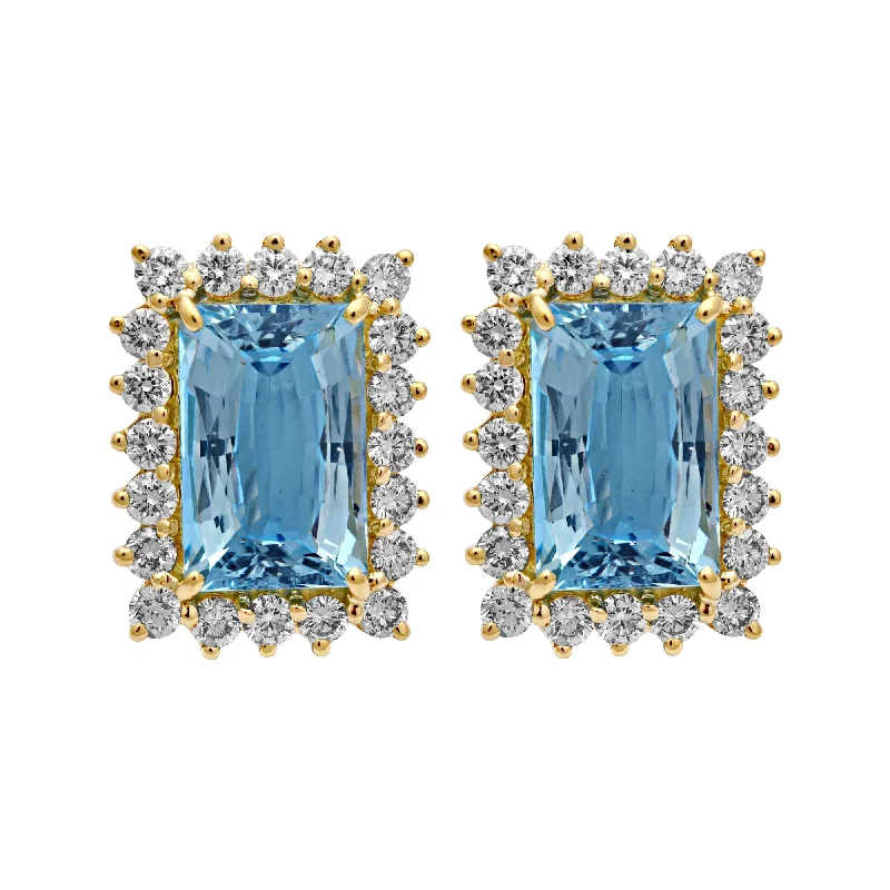 ladies-fashion-pearl-earrings-Earrings-Aquamarine and Diamond