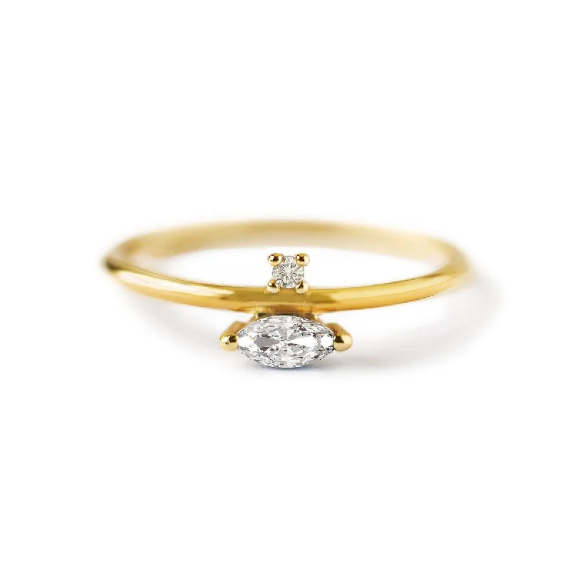 ladies-birthstone-rose-gold-rings-Marquise Band Ring