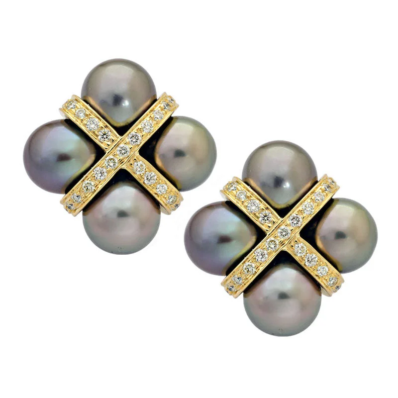 ladies-elegant-silver-earrings-Earrings-South Sea Pearl and Diamond