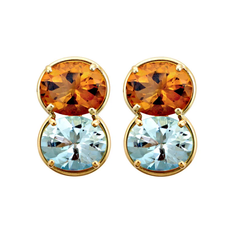 ladies-modern-pearl-earrings-Earrings-Blue Topaz and Citrine