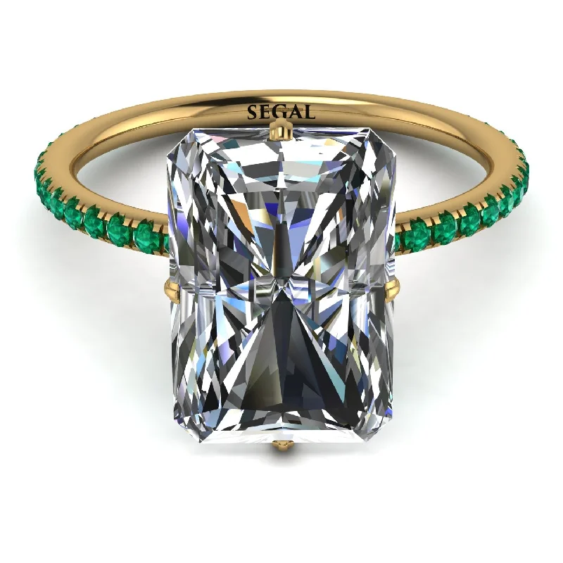 engagement-emerald-modern-ring-Hidden Halo Emerald Cut Diamond Engagement Ring - Vanessa No. 16