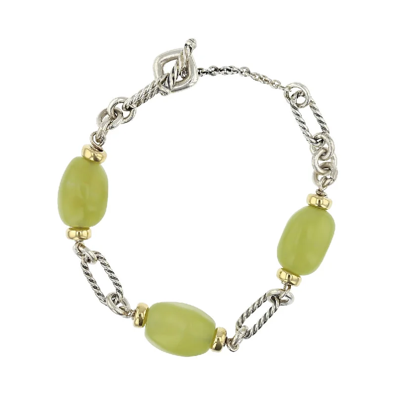 Ladies bracelets unique flair -David Yurman Jade Chalcedony Figaro Bracelet