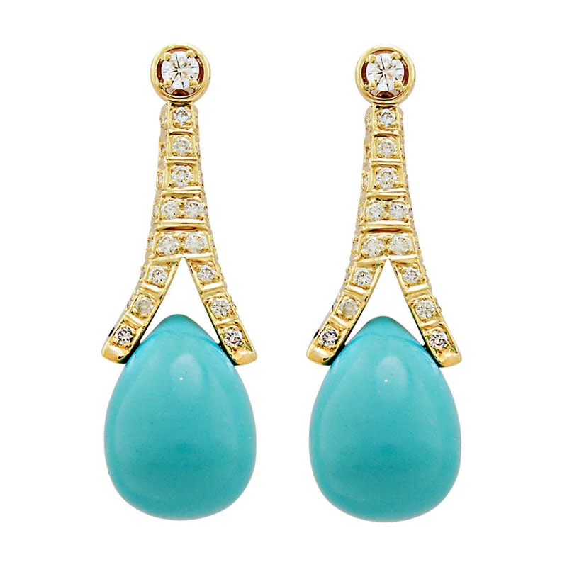 ladies-luxury-pearl-earrings-Earrings-Turquoise and Diamond