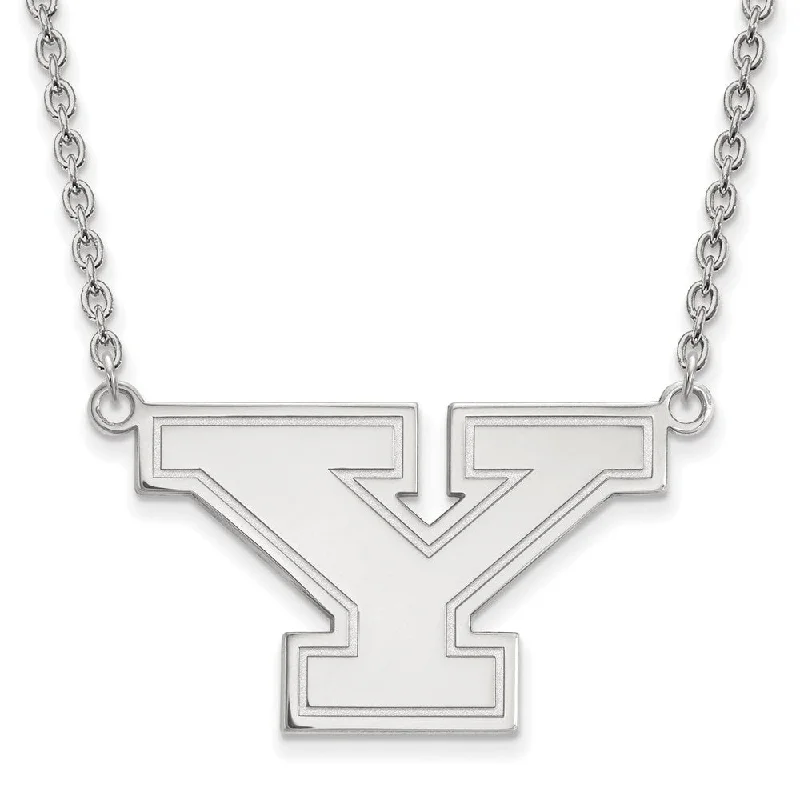 Ladies necklaces for dream chasers -14k White Gold Youngstown State Large Initial Y Necklace, 18 Inch