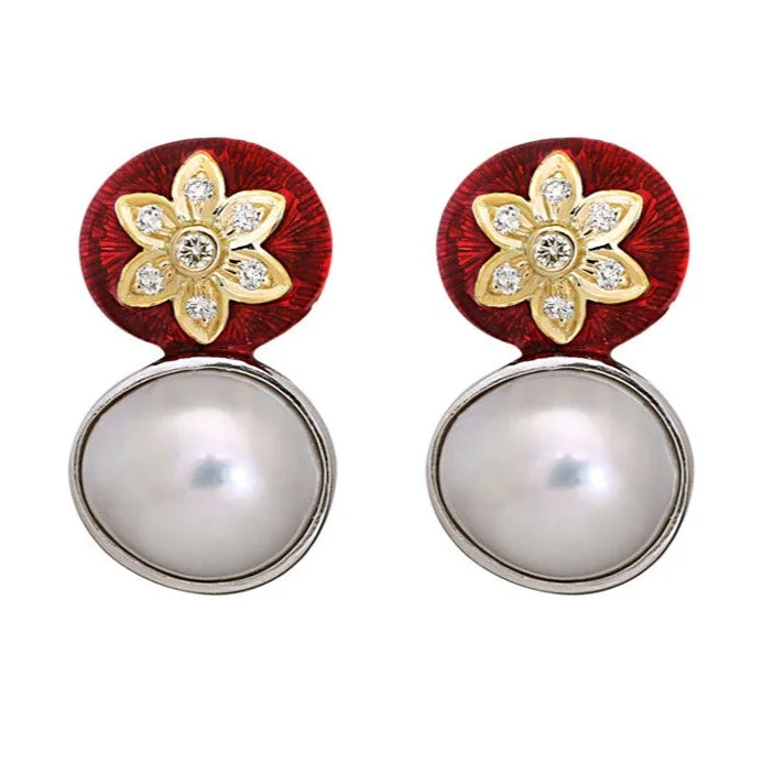 ladies-birthstone-chandelier-earrings-Earrings-South Sea Pearl and Diamond (Enamel)