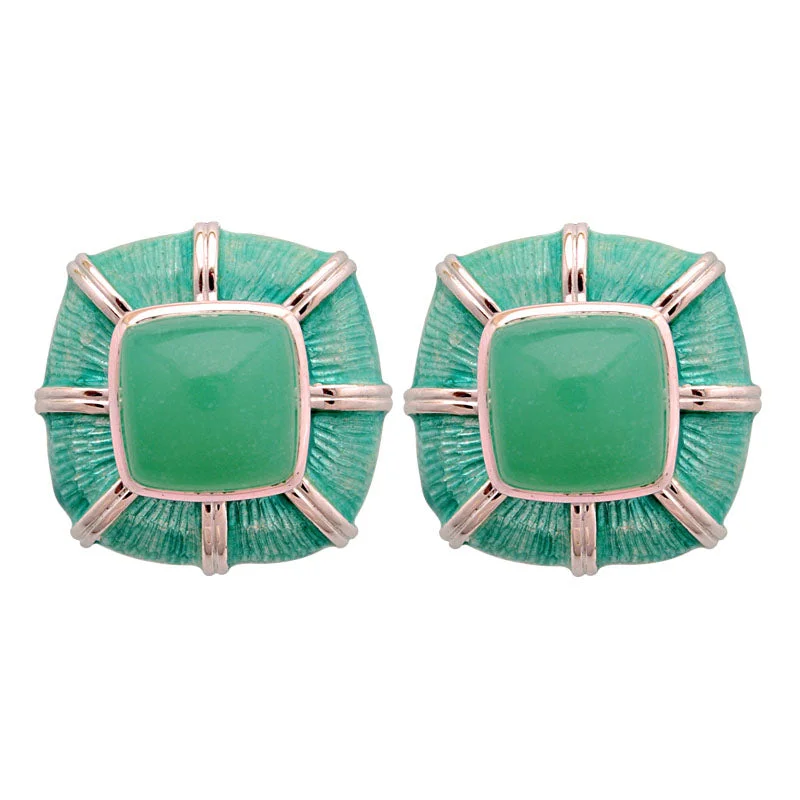 ladies-modern-gold-earrings-Earrings-Chrysoprase (Enamel)