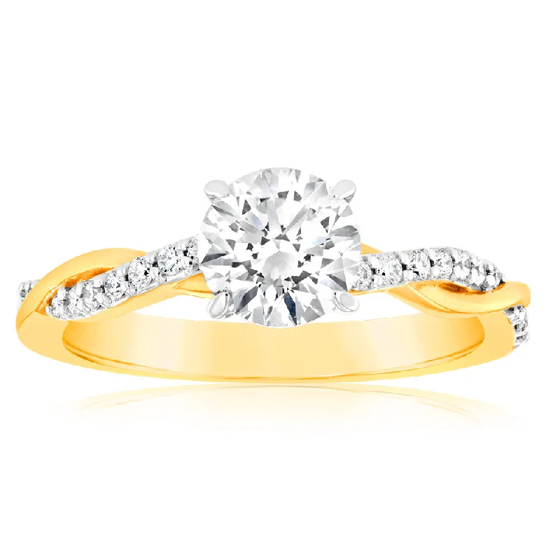 engagement-affordable-white-gold-ring-Luminesce Lab Grown 18ct Yellow Gold 1.10 Carats Diamond Engagement Ring