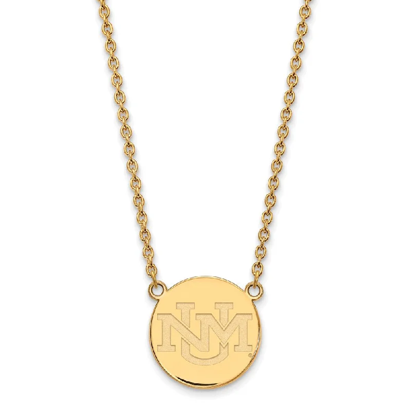 Ladies necklaces for globe trotters -10k Yellow Gold U of New Mexico Large Pendant Necklace