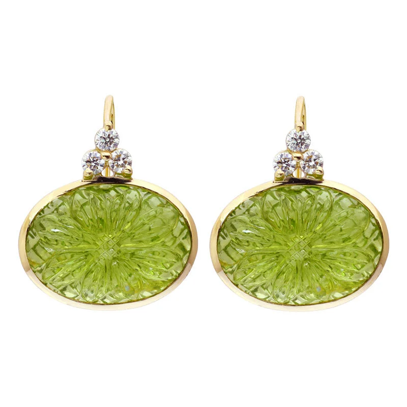 ladies-pearl-thread-earrings-Earrings-Peridot and Diamond